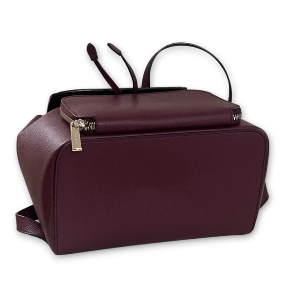 Kate Spade NY Darcy Flap Backpack Wine Red Pebbled Leather Blackberry Preserve main image 7